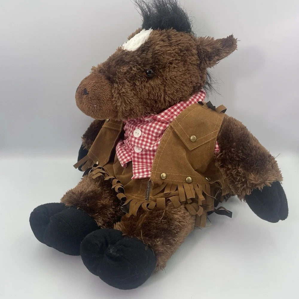 Vintage 2001 The Bear Factory Western Pony Horse Cowboy Plush Stuffed Animal 16